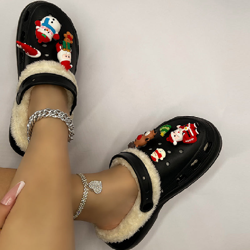 Living Patchwork Round Keep Warm Comfortable Shoes