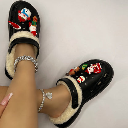Living Patchwork Round Keep Warm Comfortable Shoes