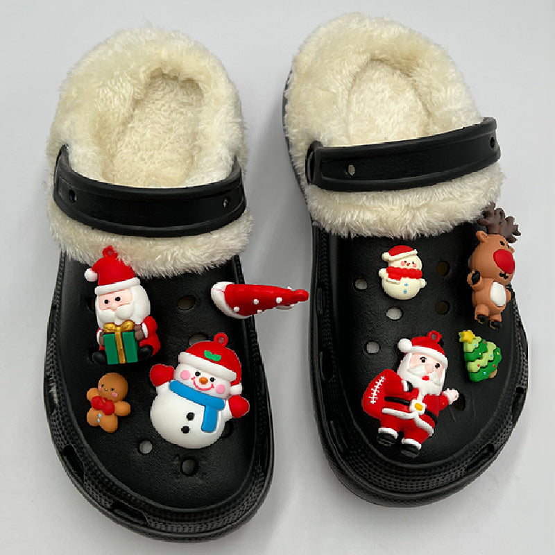 Living Patchwork Round Keep Warm Comfortable Shoes