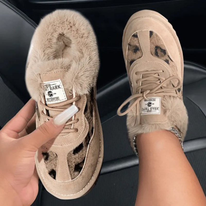 Patchwork Frenulum Round Keep Warm Comfortable Shoes