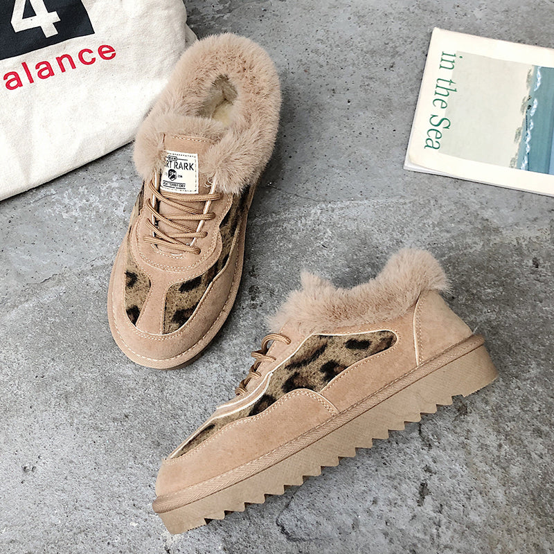 Patchwork Frenulum Round Keep Warm Comfortable Shoes