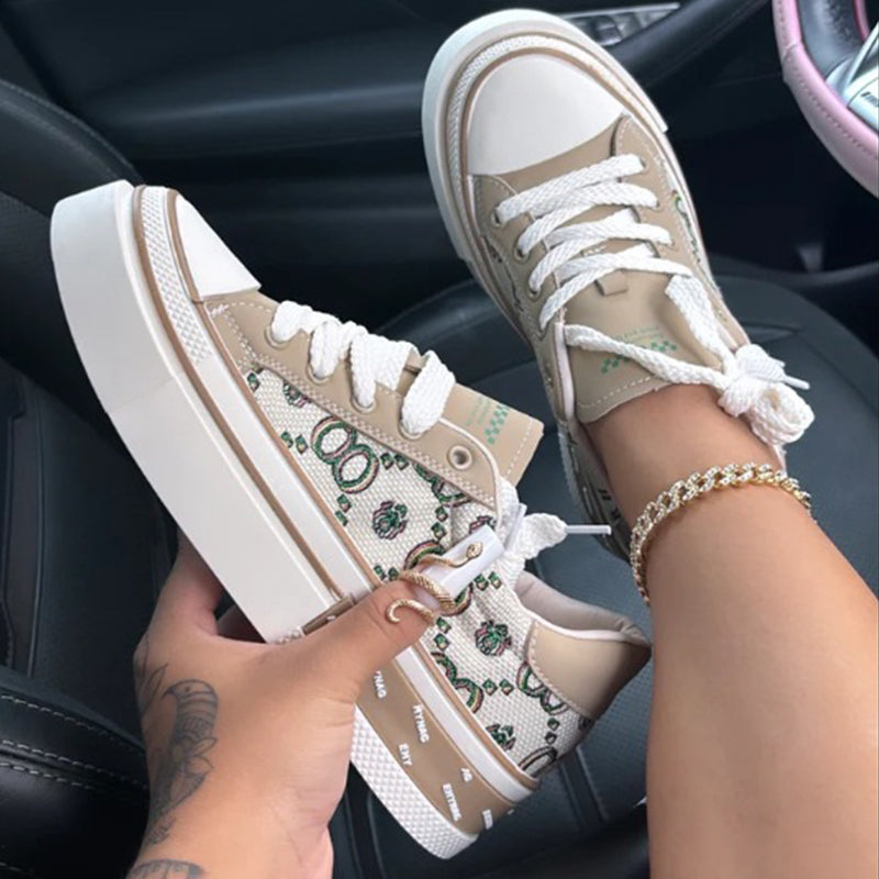 Sportswear Patchwork Frenulum Round Comfortable Shoes