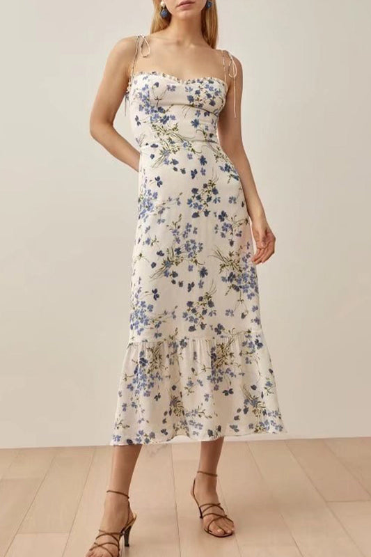 Sweet Frenulum V Neck Waist Skirt Dresses