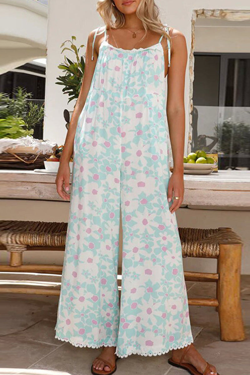 Sweet Backless U Neck Loose Jumpsuits