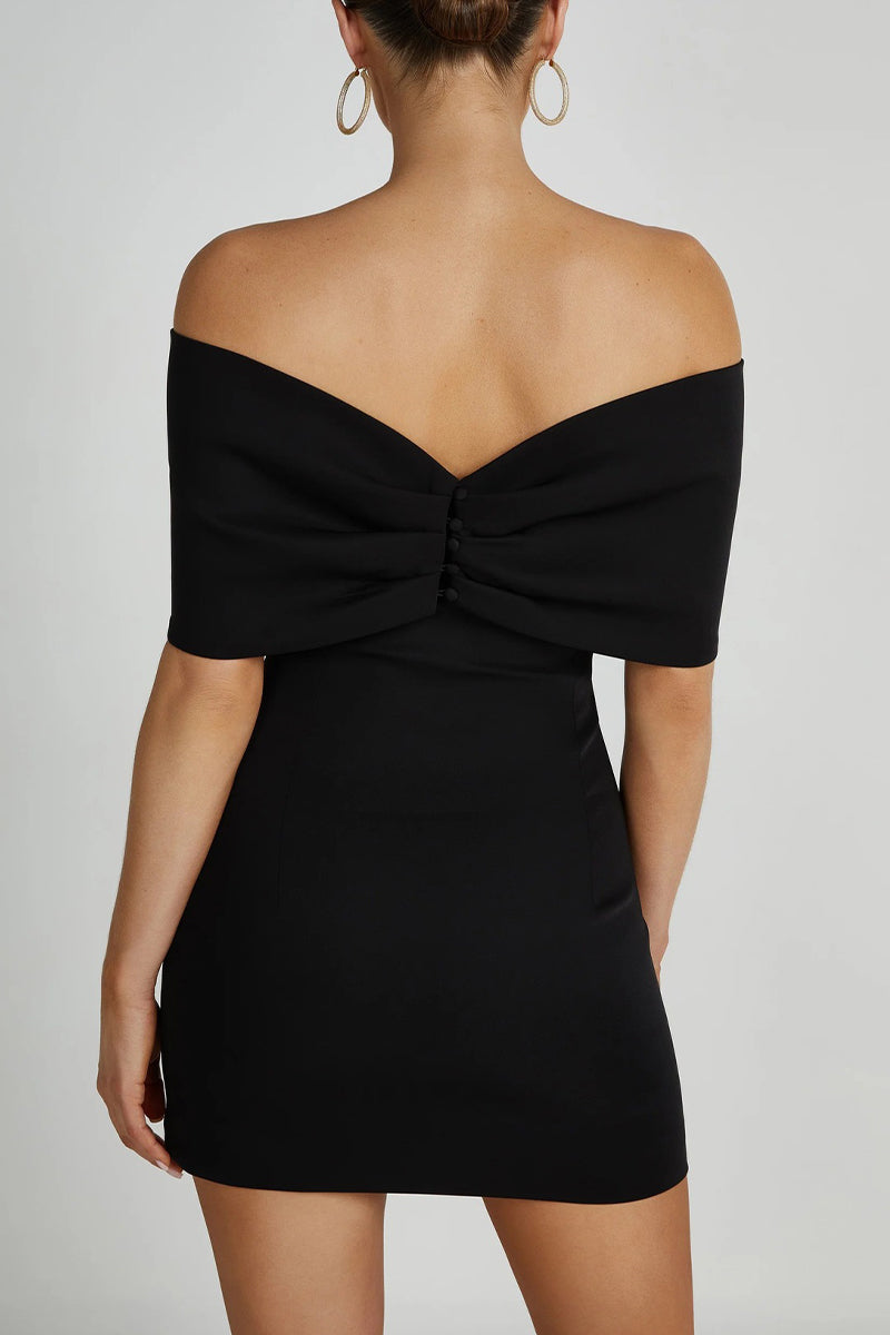 Celebrities With Bow Off the Shoulder Wrapped Skirt Dresses