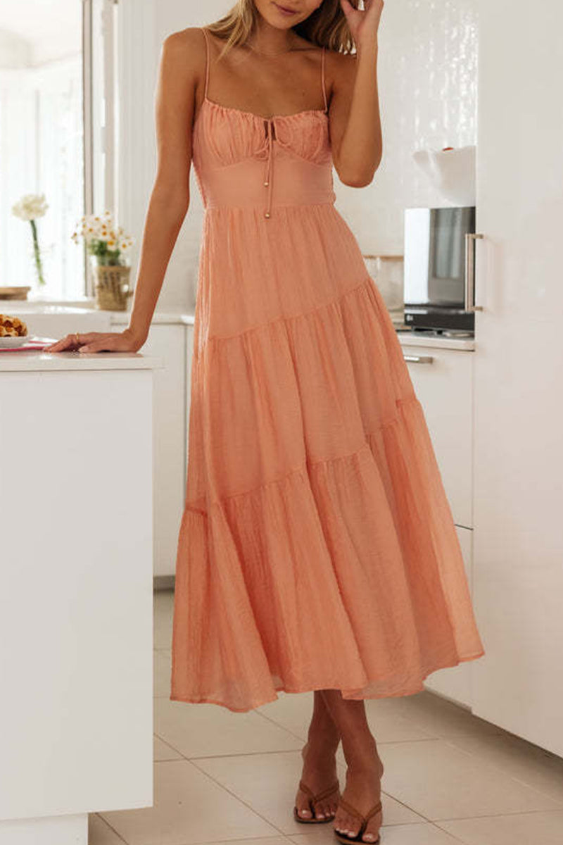 Simplicity Patchwork Fold Waist Skirt Dresses
