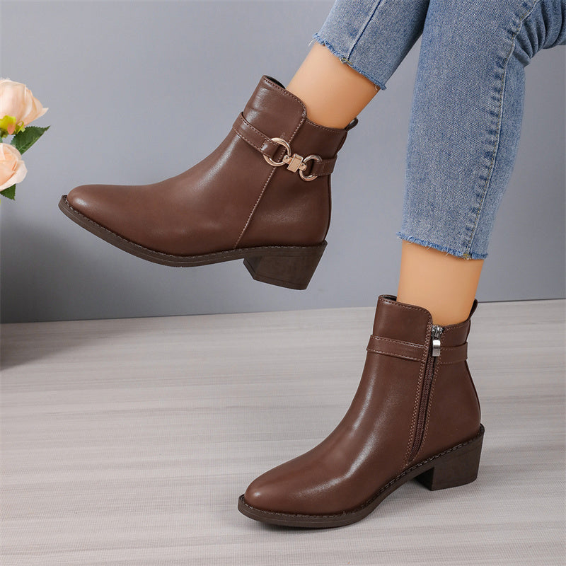 Patchwork Pointed Comfortable Out Door Shoes (heel Height 1.97in)