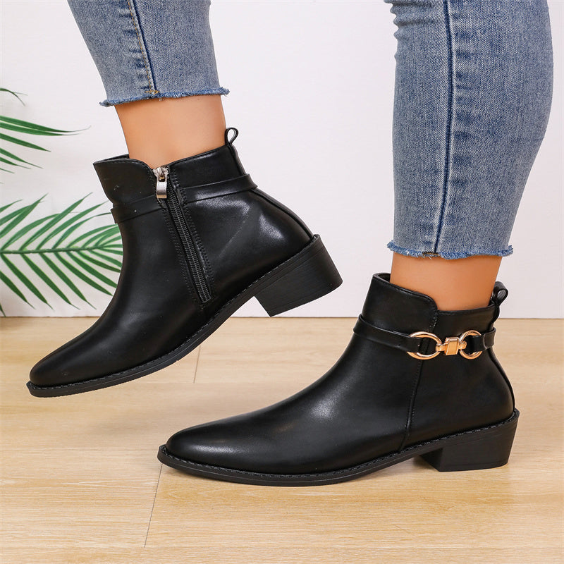 Patchwork Pointed Comfortable Out Door Shoes (heel Height 1.97in)