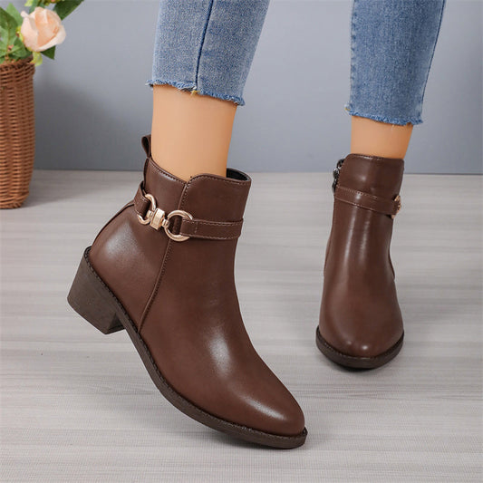 Patchwork Pointed Comfortable Out Door Shoes (heel Height 1.97in)