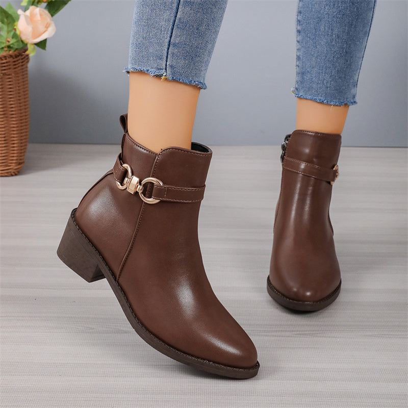 Patchwork Pointed Comfortable Out Door Shoes (heel Height 1.97in)