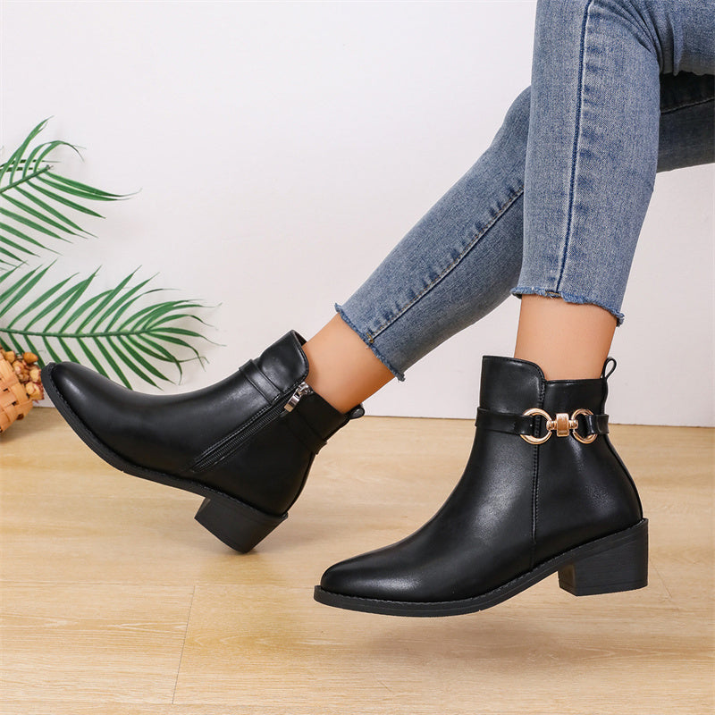 Patchwork Pointed Comfortable Out Door Shoes (heel Height 1.97in)