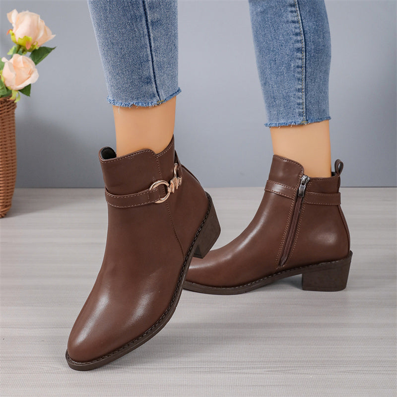 Patchwork Pointed Comfortable Out Door Shoes (heel Height 1.97in)