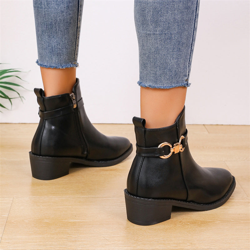 Patchwork Pointed Comfortable Out Door Shoes (heel Height 1.97in)