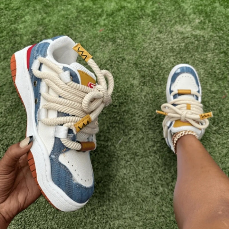 Patchwork Frenulum Contrast Round Comfortable Out Door Shoes(3 Colors)