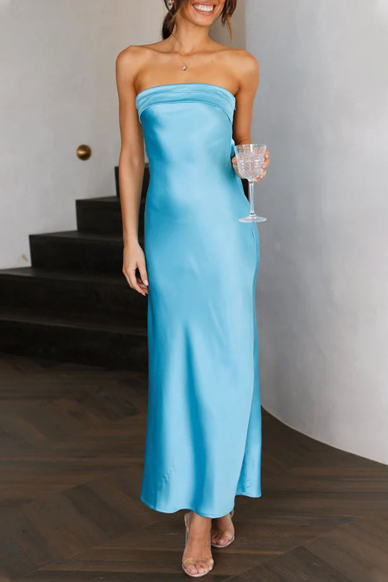Celebrities Backless Strapless One Step Skirt Dresses
