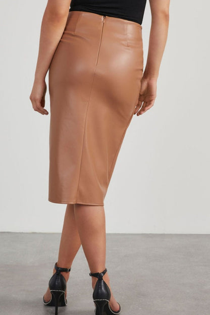 Slit Skinny High Waist Conventional Color Skirt