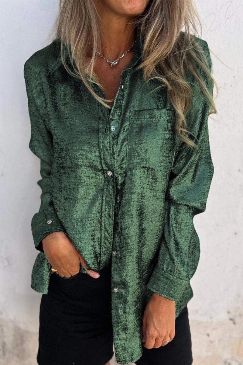 Sequined Turndown Collar Blouses(8 Colors)