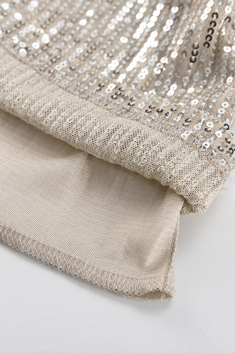 Party Sequins O Neck Wrapped Skirt Dresses