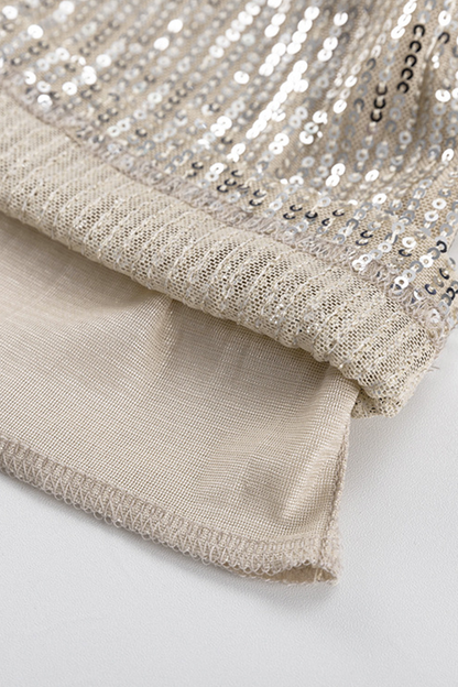 Party Sequins O Neck Wrapped Skirt Dresses