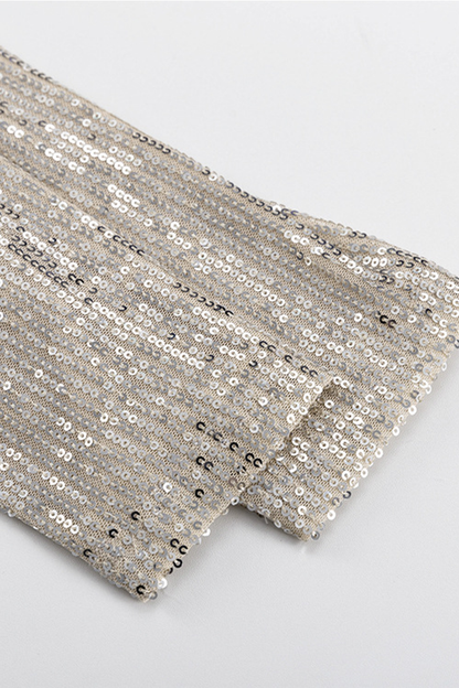 Party Sequins O Neck Wrapped Skirt Dresses
