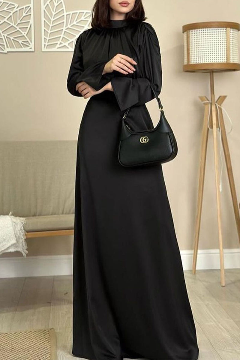 Celebrities Frenulum Half a Turtleneck Waist Skirt Dresses