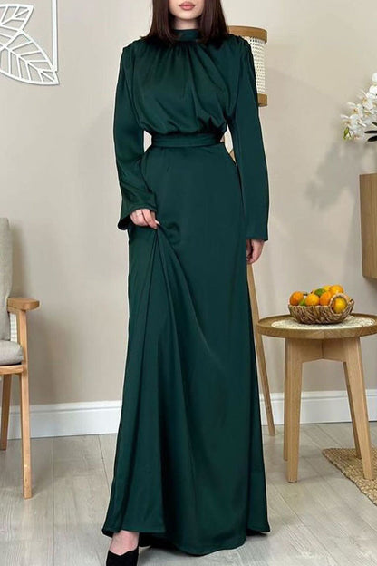 Celebrities Frenulum Half a Turtleneck Waist Skirt Dresses