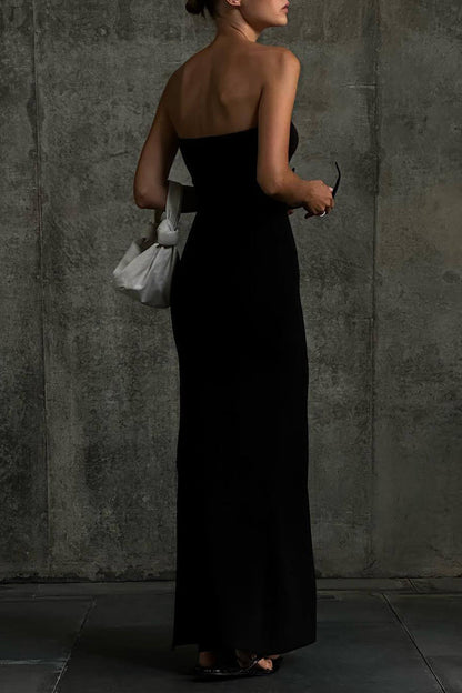 Simplicity Slit Strapless Pencil Skirt Dresses