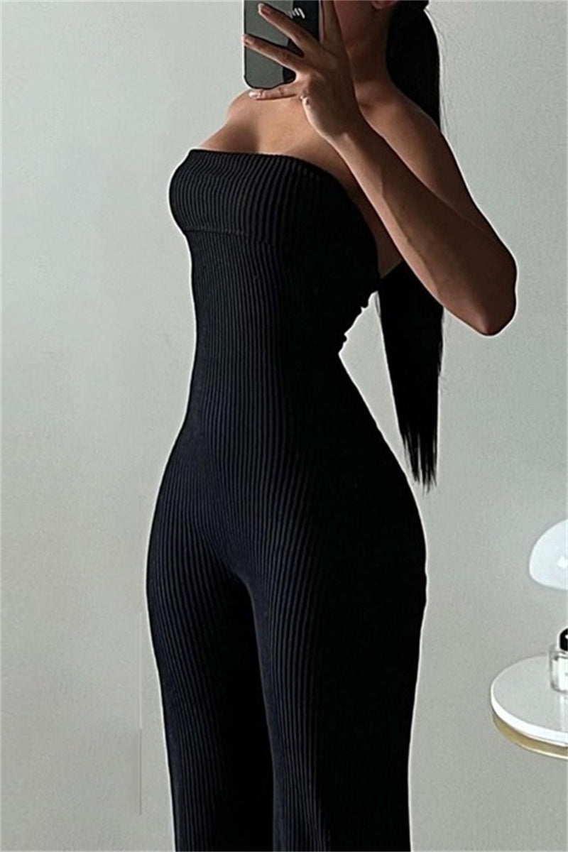 Backless Strapless Skinny Jumpsuits