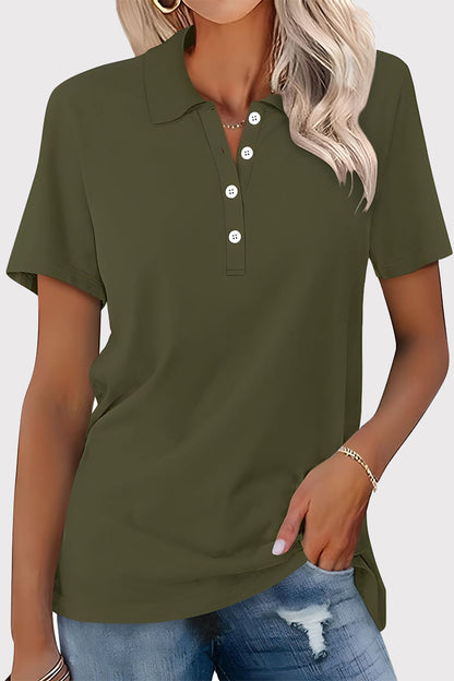 Simplicity Buckle Turndown Collar T-shirts