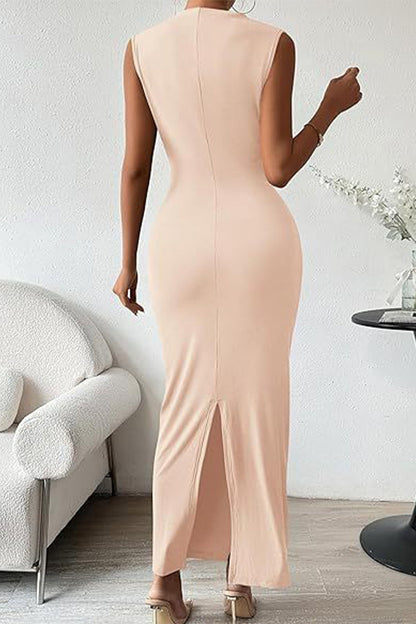 Simplicity Fold O Neck One Step Skirt Dresses
