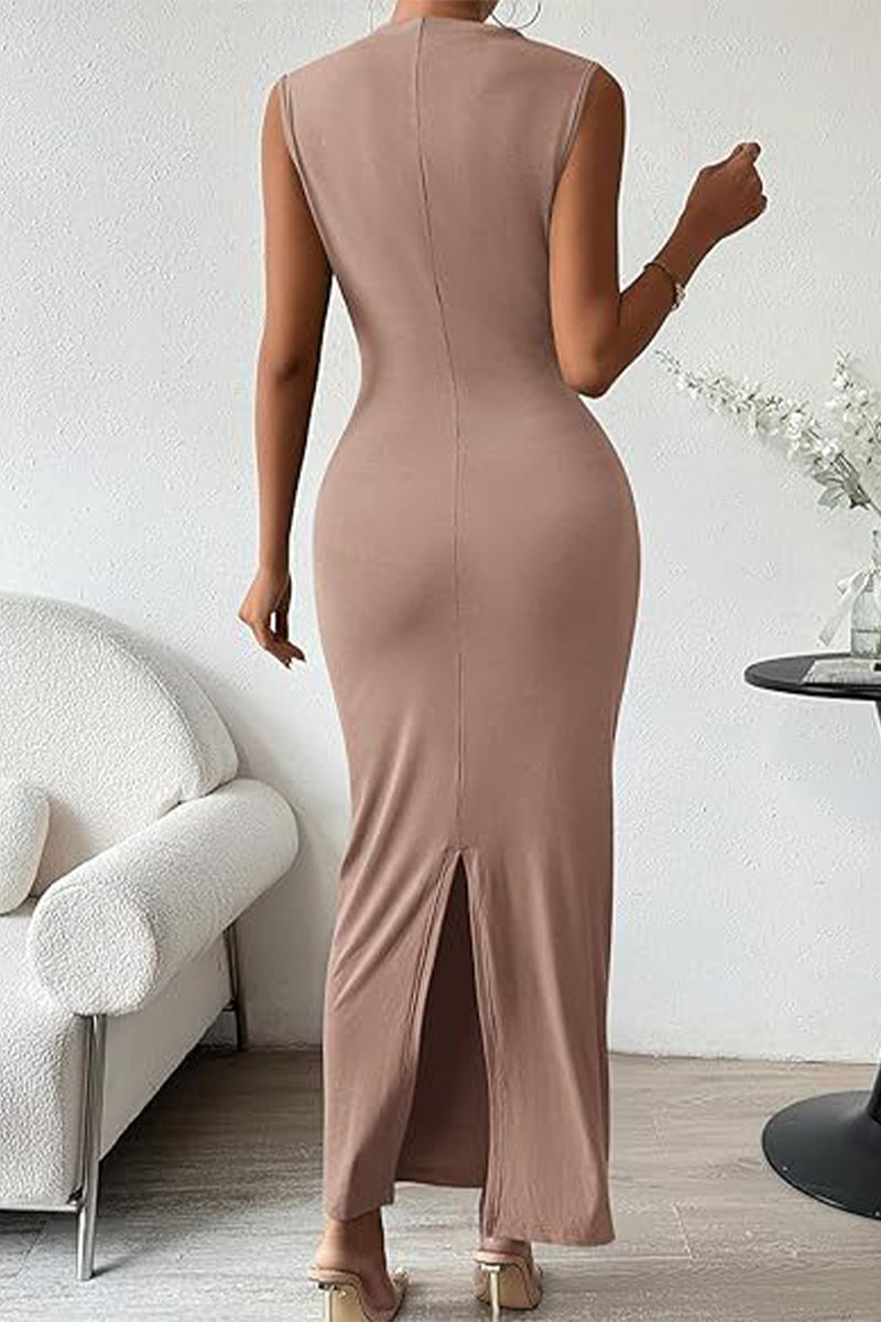 Simplicity Fold O Neck One Step Skirt Dresses