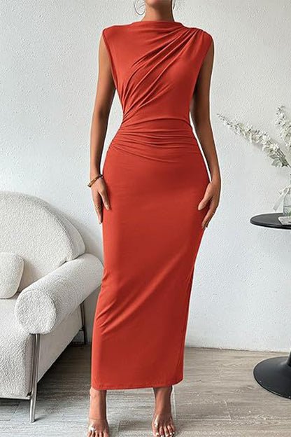 Simplicity Fold O Neck One Step Skirt Dresses
