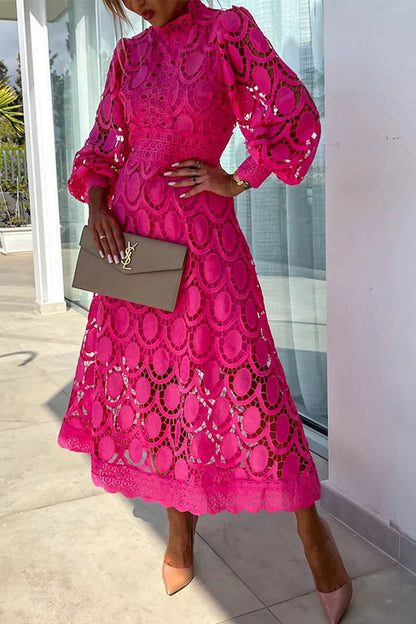 Celebrities Hollowed Out Half a Turtleneck Waist Skirt Dresses