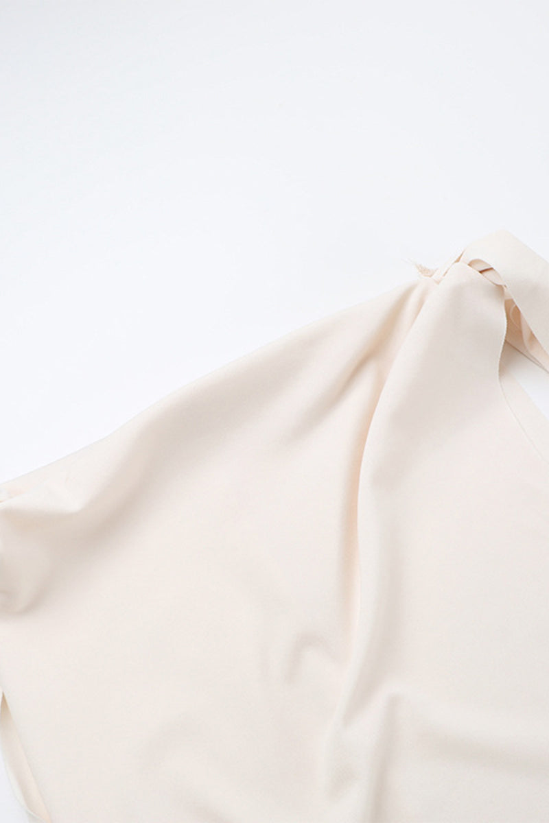 Patchwork Oblique Collar One Step Skirt Dresses