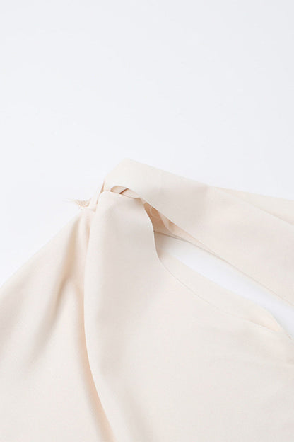 Patchwork Oblique Collar One Step Skirt Dresses