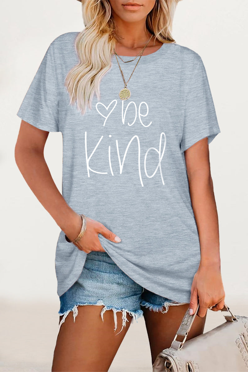 Letter Print O Neck T-shirts