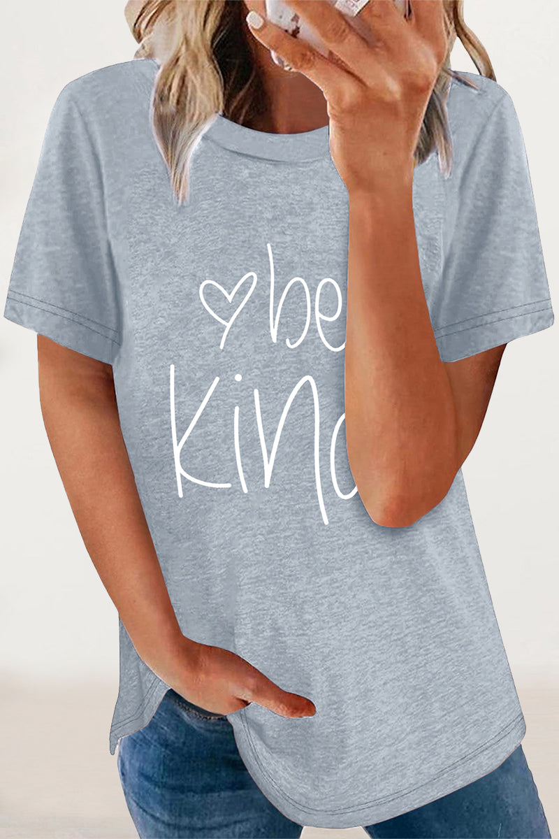 Letter Print O Neck T-shirts