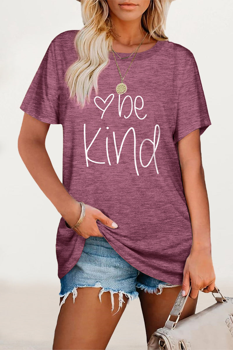 Letter Print O Neck T-shirts