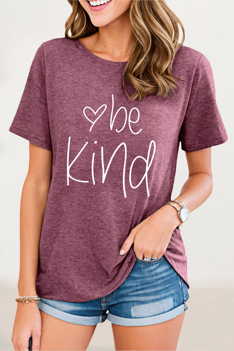 Letter Print O Neck T-shirts