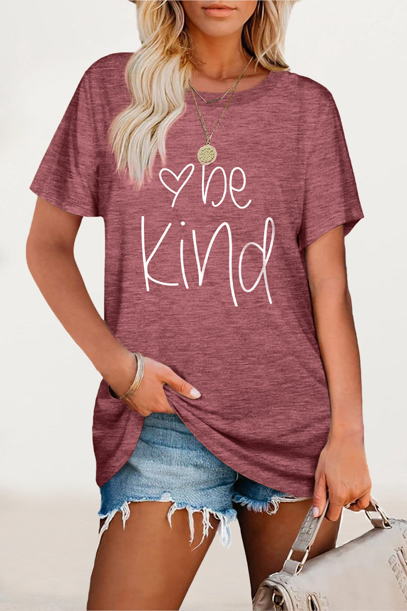 Letter Print O Neck T-shirts