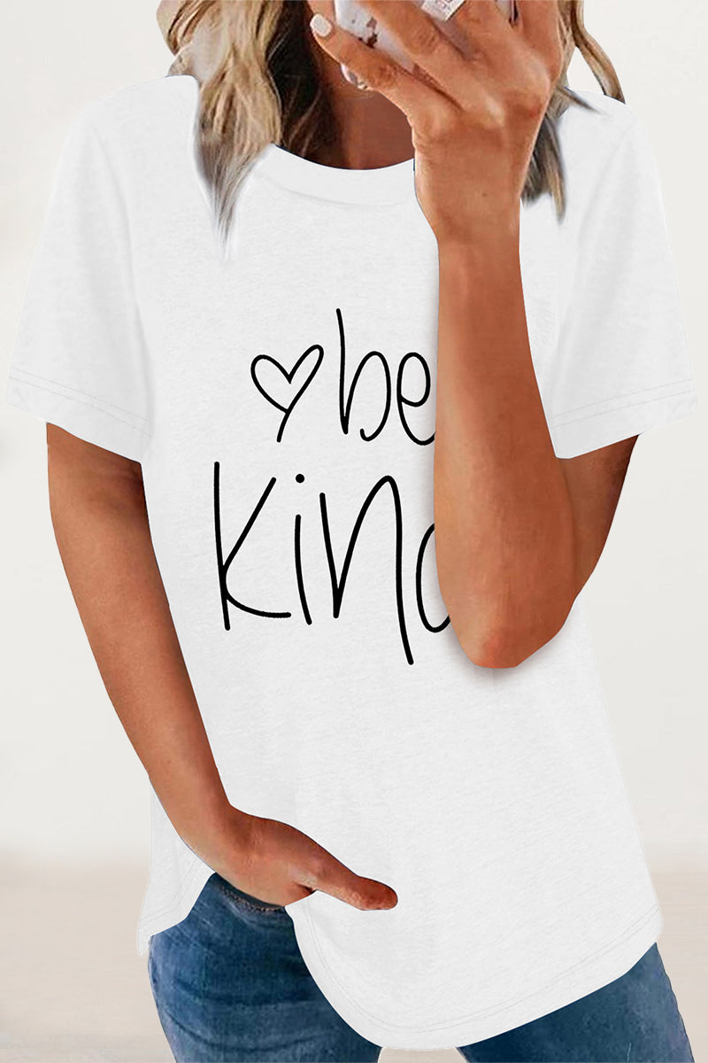 Letter Print O Neck T-shirts