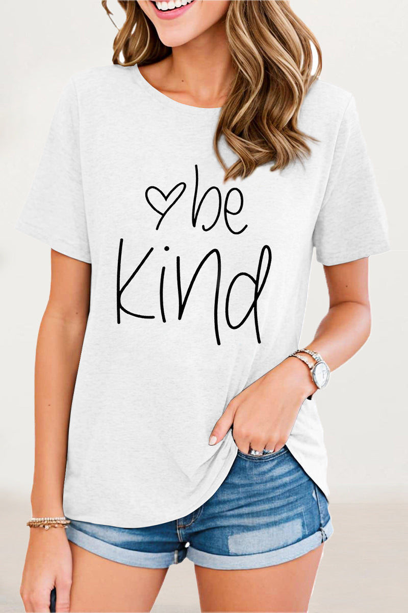 Letter Print O Neck T-shirts