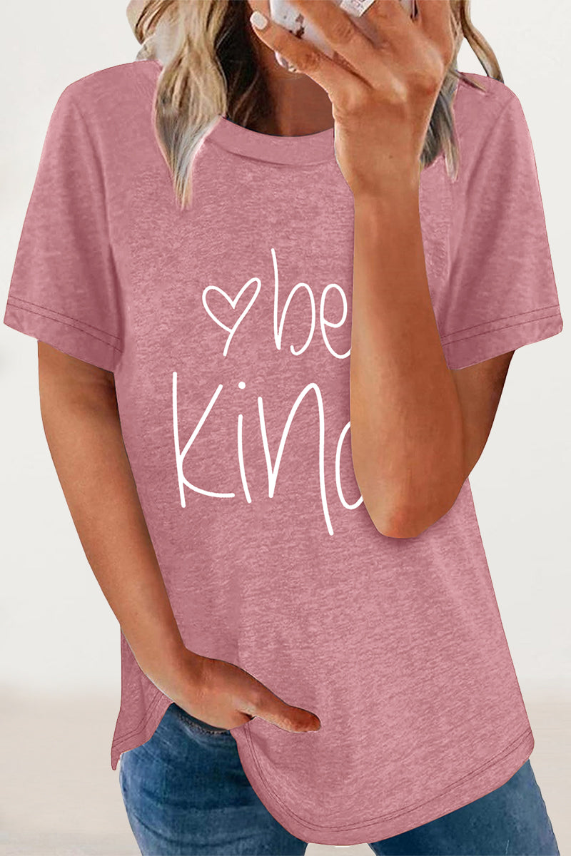 Letter Print O Neck T-shirts
