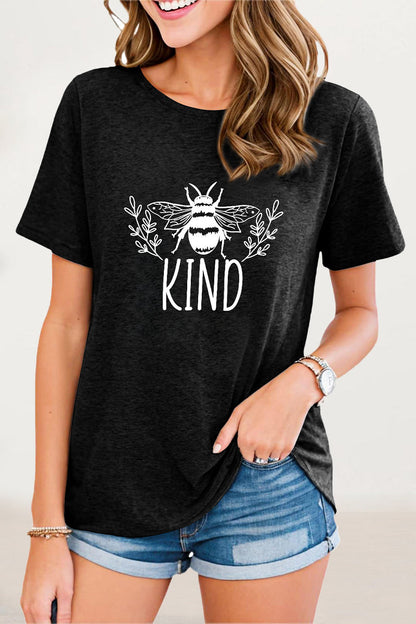 Animal Letter Print O Neck T-shirts