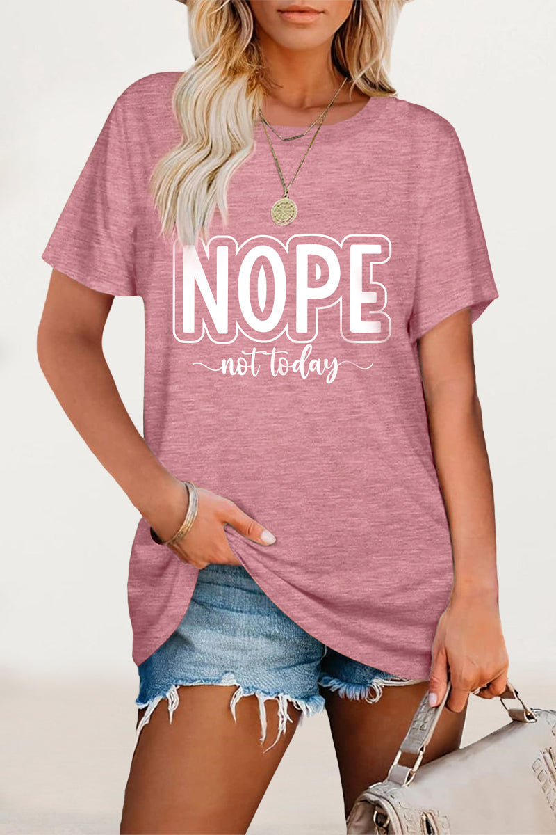 Letter Print O Neck T-shirts