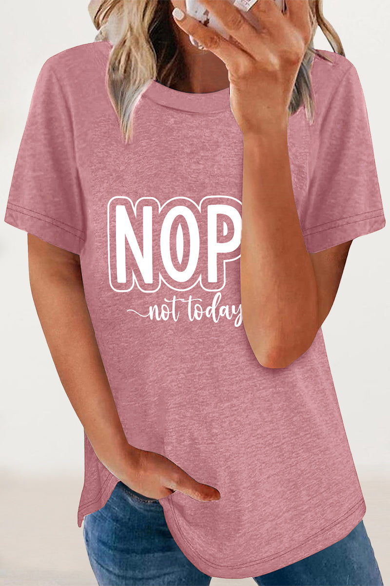 Letter Print O Neck T-shirts