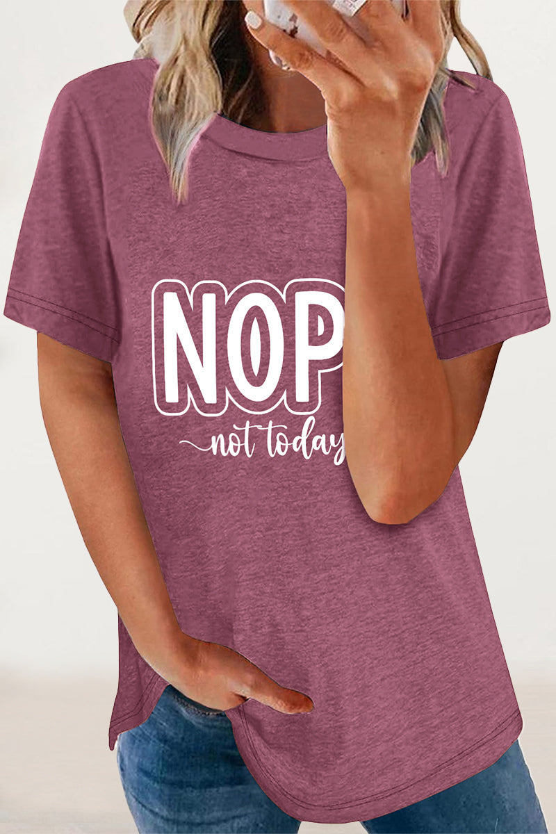 Letter Print O Neck T-shirts