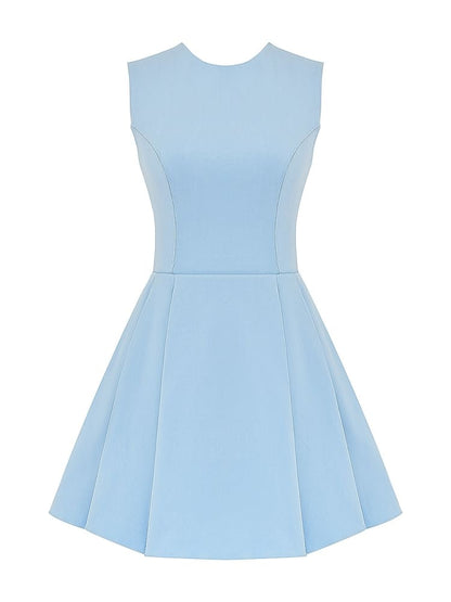 Tuscan Blue Twill Mini Dress