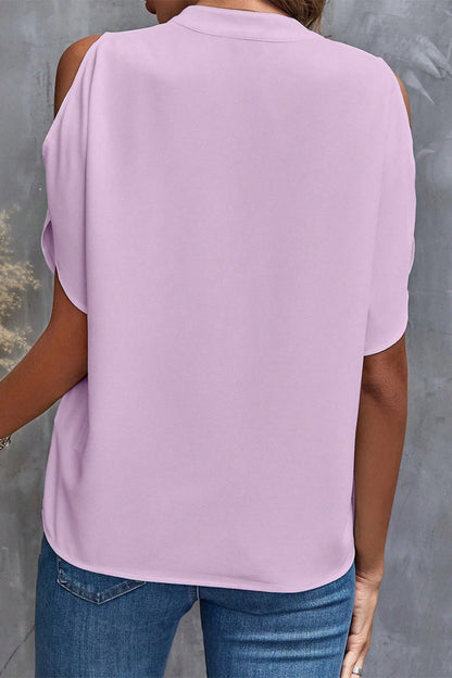 Patchwork V Neck Blouses(10 Colors)