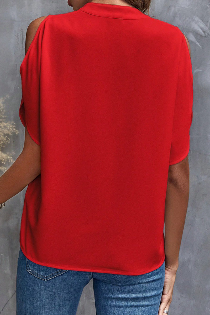 Patchwork V Neck Blouses(10 Colors)
